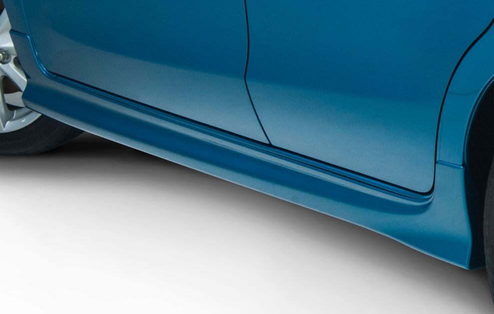 Mitsubishi Mirage Side Airdam Extensions - Reef Blue, T69